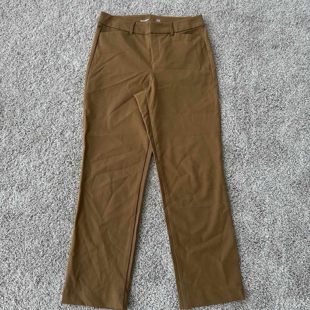 Old Navy Pixie Pants 6 Camel Brown High-Rise Stretch Cotton Blend Pockets Excell